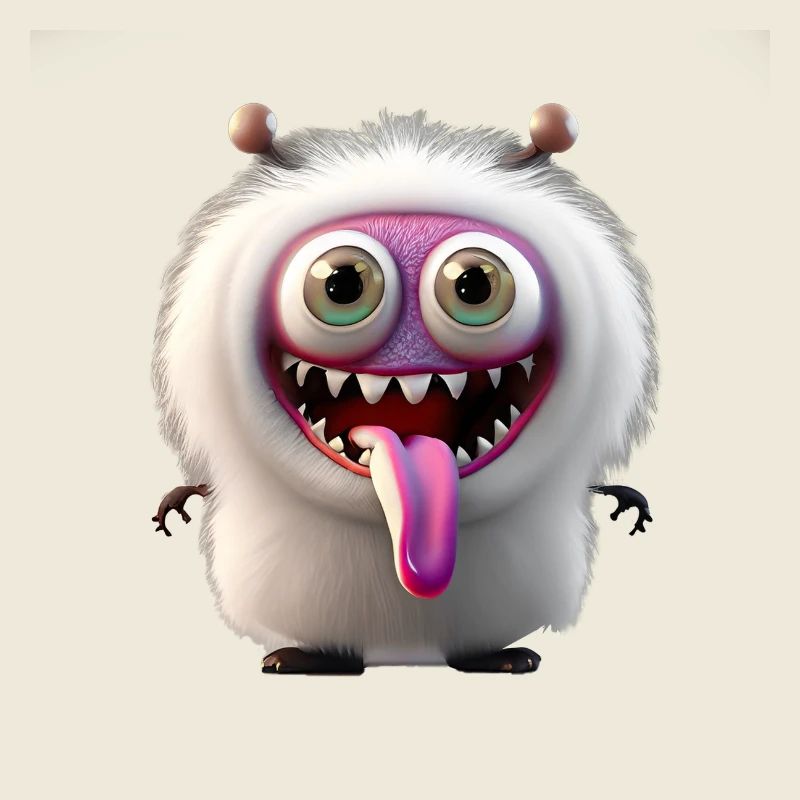Joyeux Halloween mignon monstre langue effrayant funn