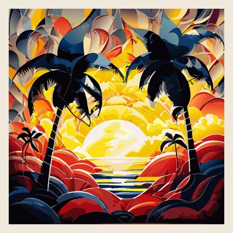 Coucher de soleil des Caraïbes (Collection d’œuvres d’art)