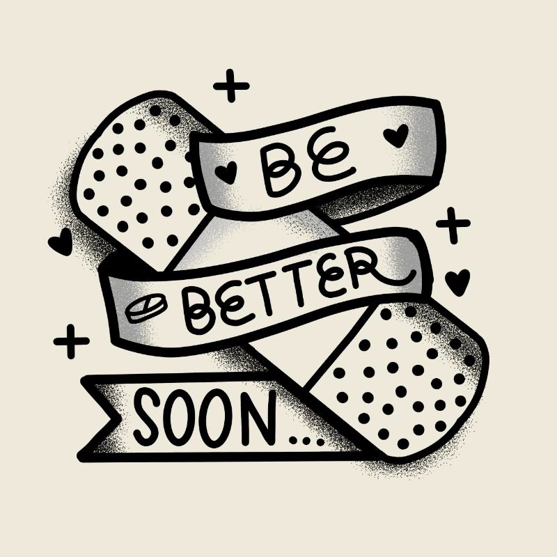 Be Better Soon mit Pflaster-Liebesherzen