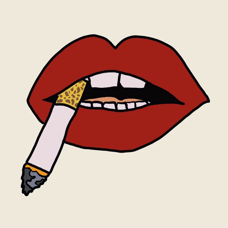 Popart Lippen mit Zigarette