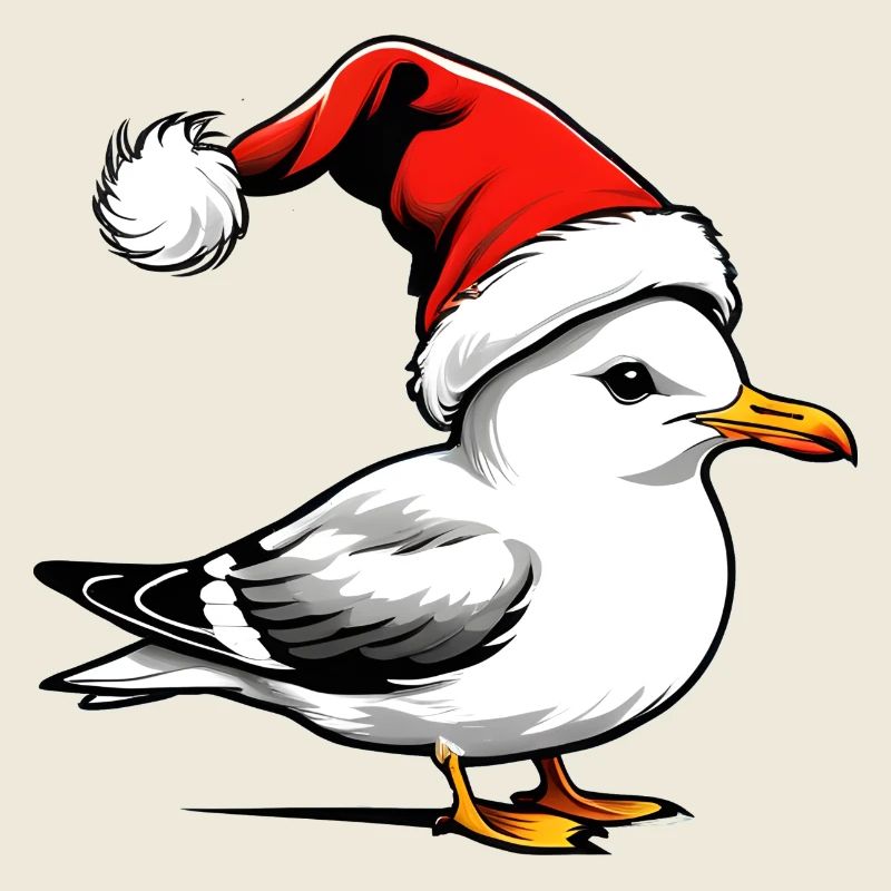 Mouette de Noël avec chapeau