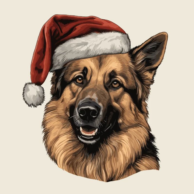 German Shepherd Merry Christmas