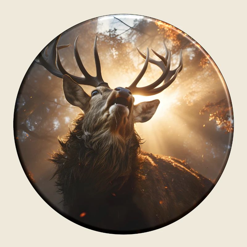 Roaring deer in the evening light