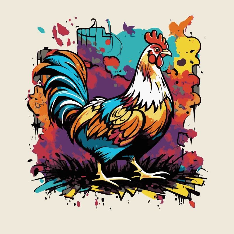 colorful poultry chicken hen rooster