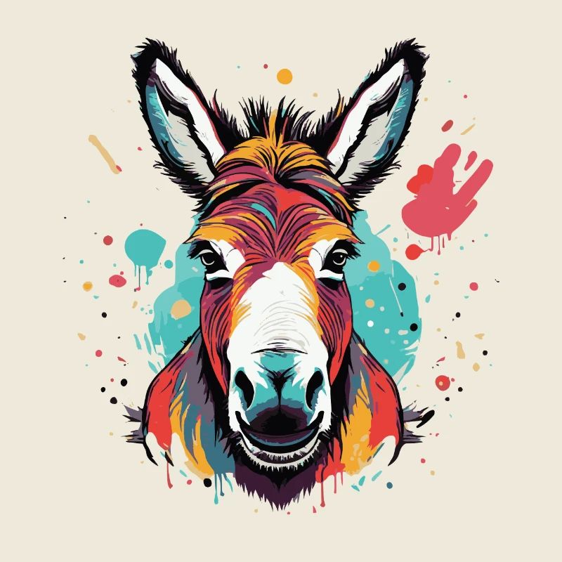 Bunter Esel Graffiti