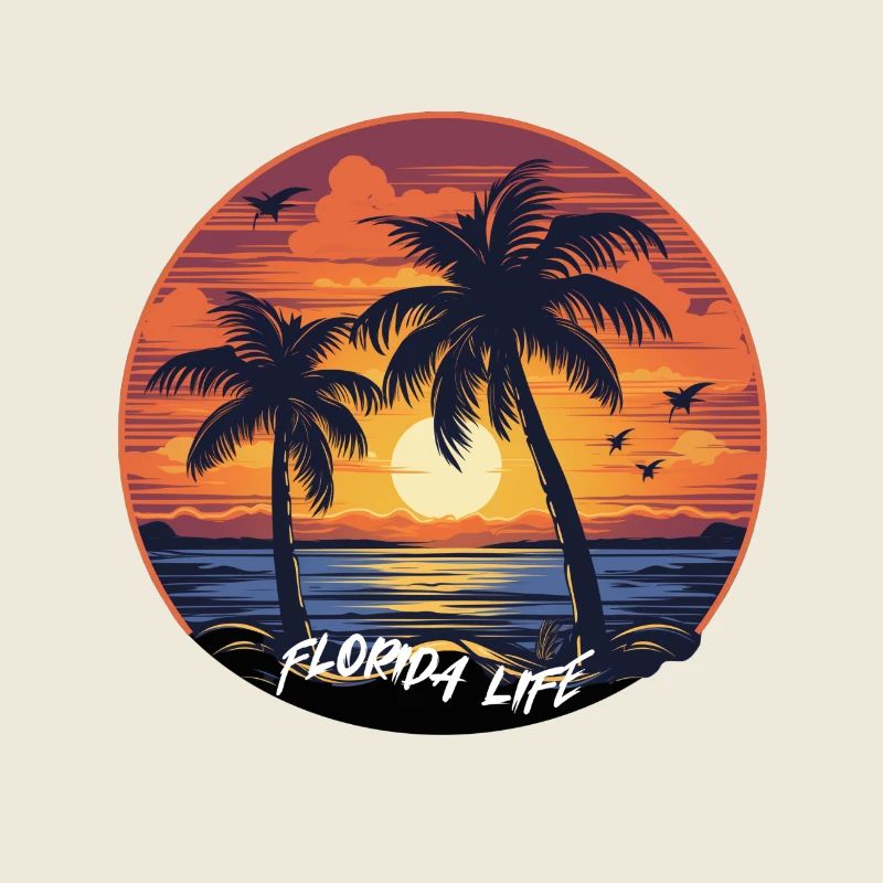 Style de vie de plage de Florida Beach, logo