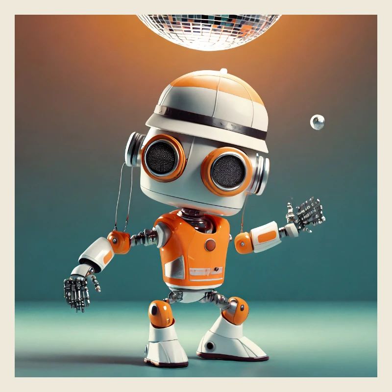 robot is dancing at a party