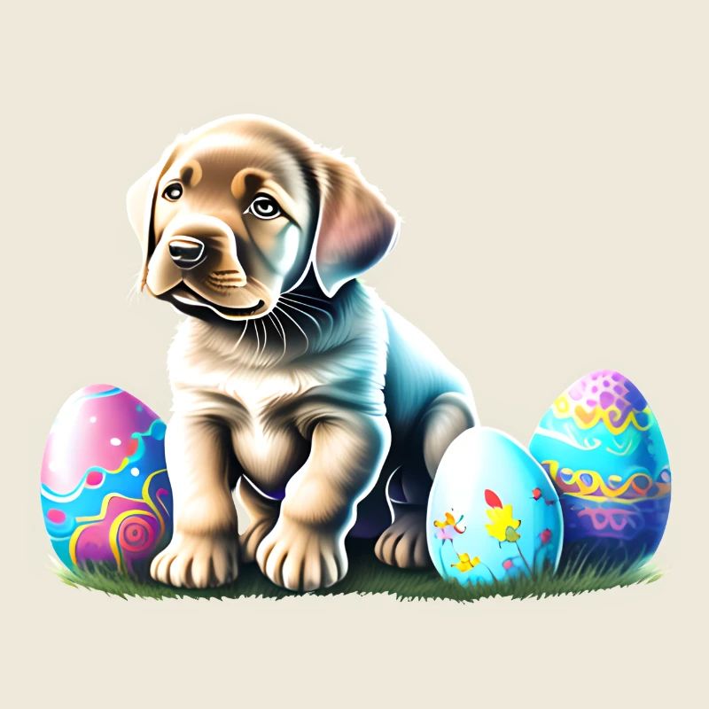 Puppy Labrador Retriever Easter Easter Eggs
