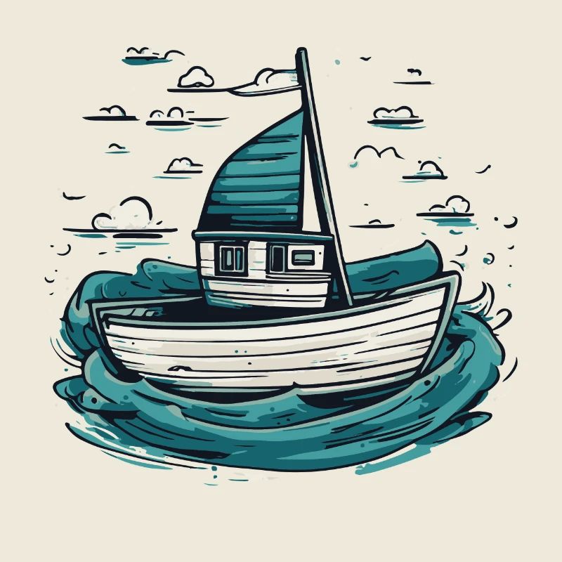 Fischerboot auf hoher See