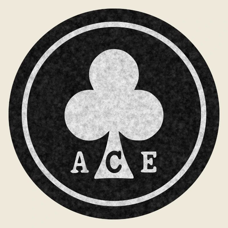round ACE Black and White distressed mod