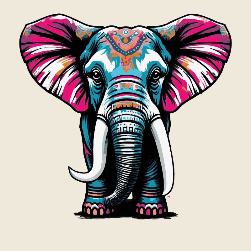 Farbenfroher Elefant