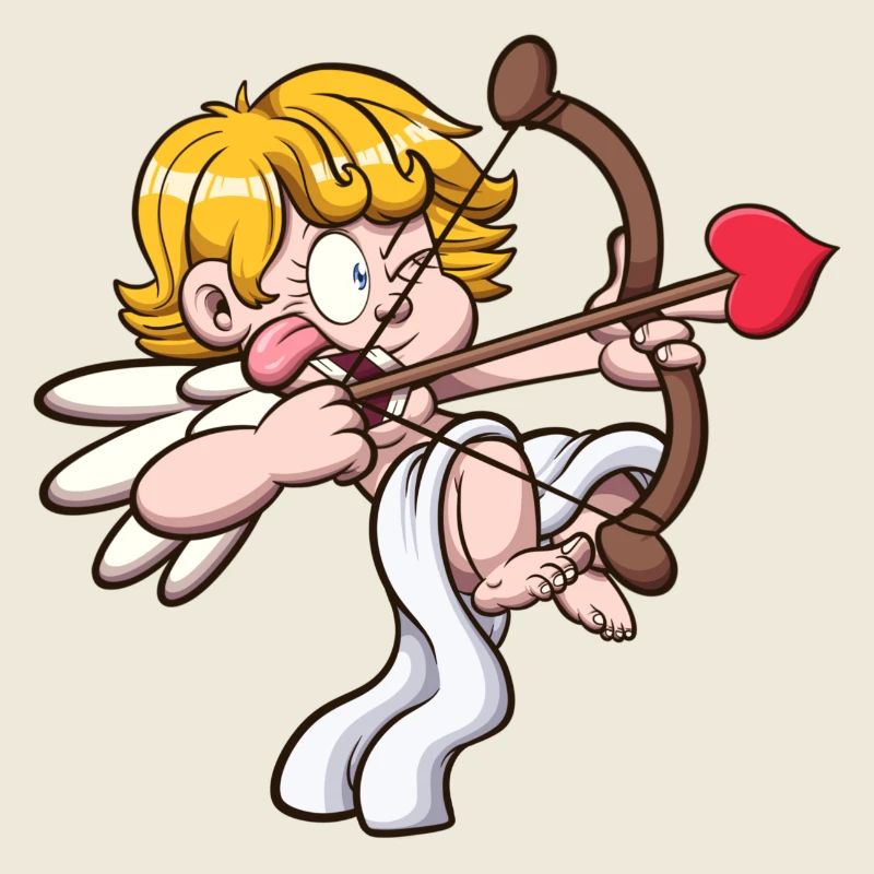 Valentinstags-Cherub zielt mit Pfeil und Bogen