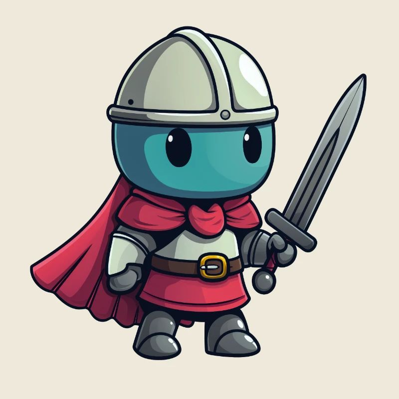 Tapferer Ritter im Comicstil für Kinder