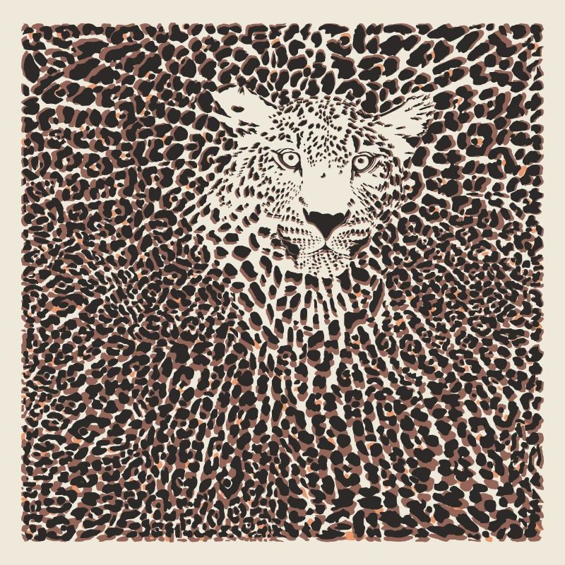 Leopard skin and head background