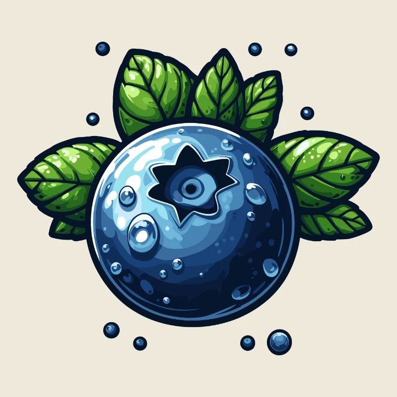 Blueberries wet berry