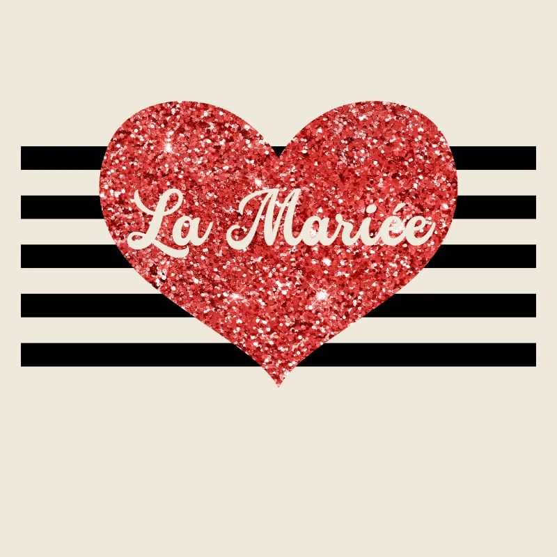 Bride Red Heart Glitter - Passendes T-Shirt