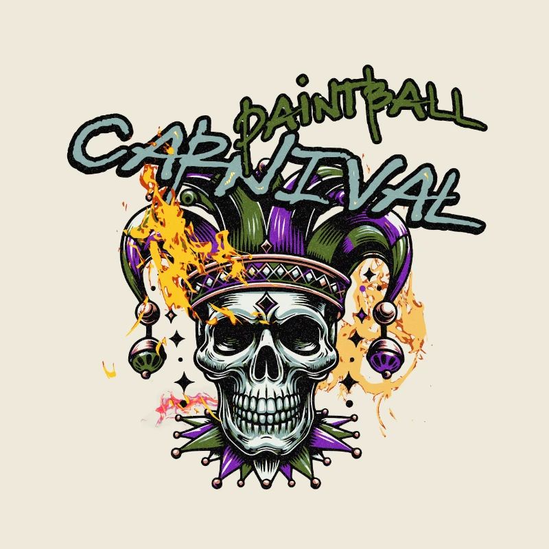 Paintball carnival, Mardi Gras jester skull