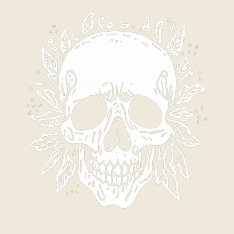 white drawn skull
