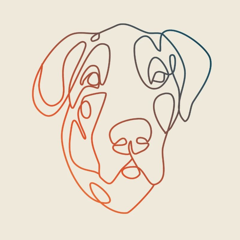 Deutsche Dogge Minimalistisch Linear