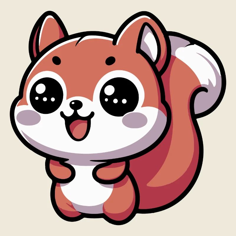 Nussig Das glückliche Kawaii-Eichhörnchen - 2