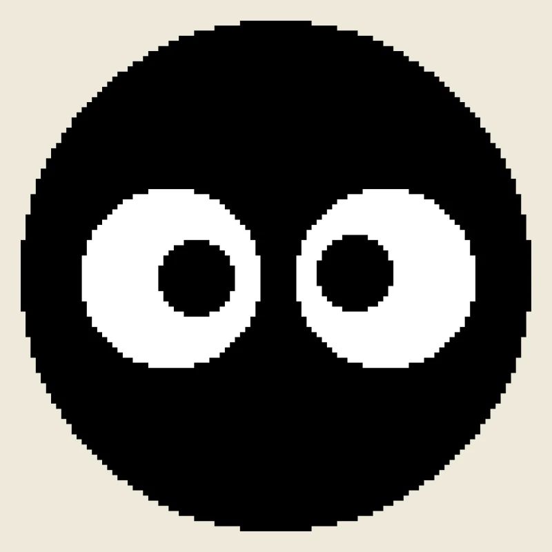 Hole Eyes Fun Toddler Black White Retro Pixel