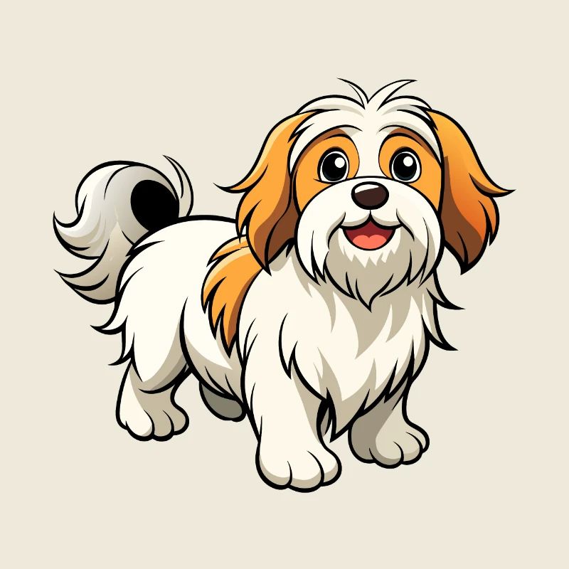 Parade confiante de Lhassa Apso