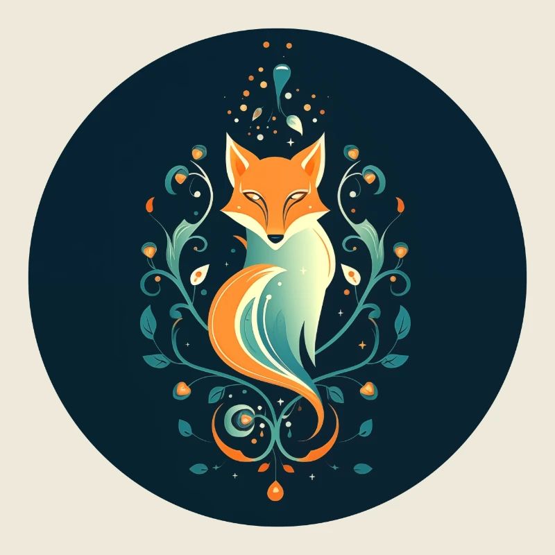 Fuchs mit Ornamenten