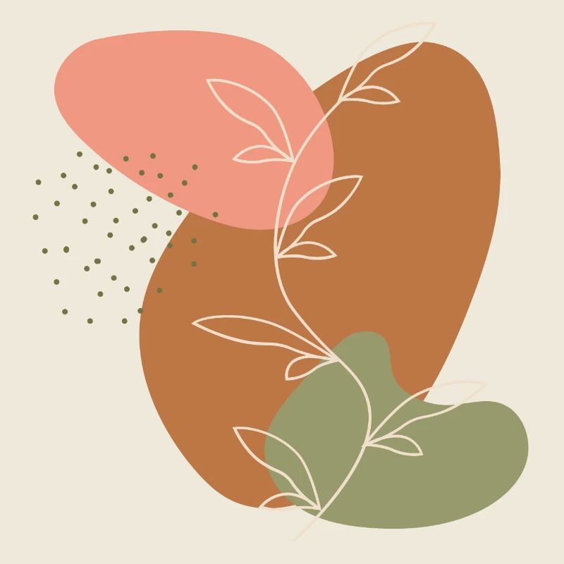 Branche feuilles Line Art