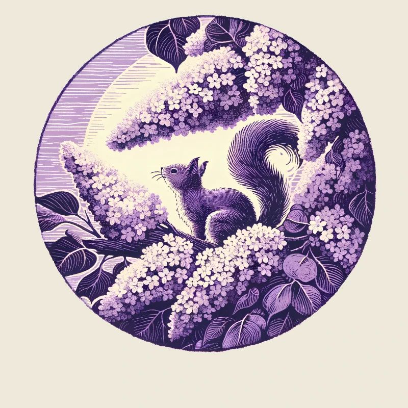 Art de l’écureuil lilas