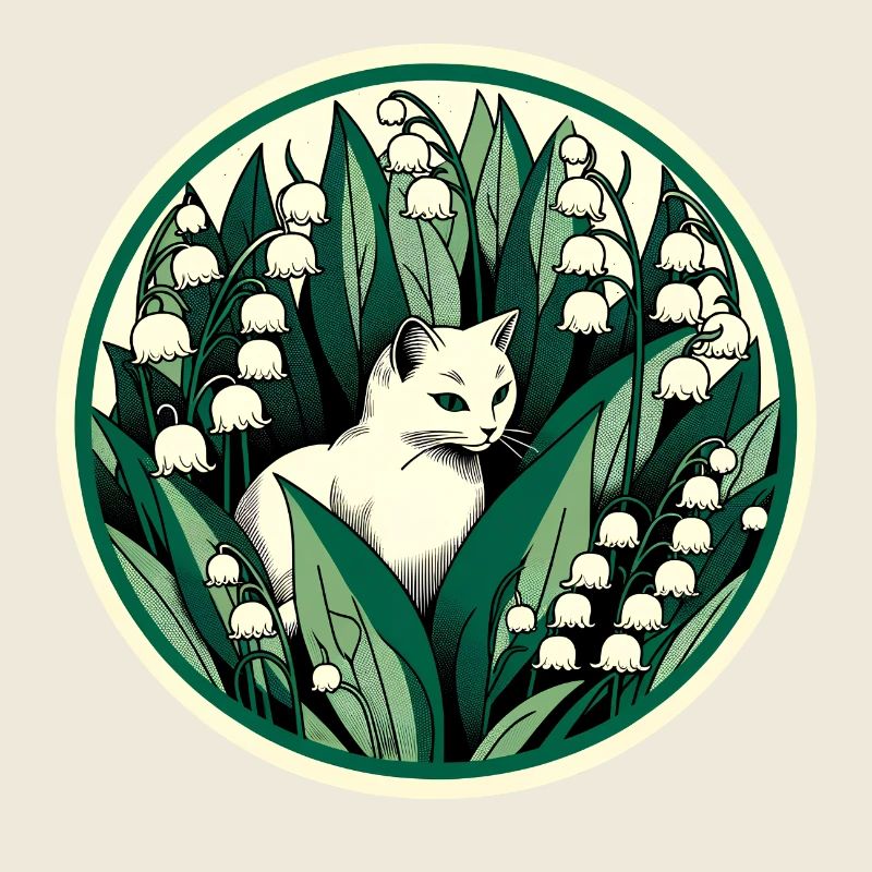 Chat chat blanc du muguet