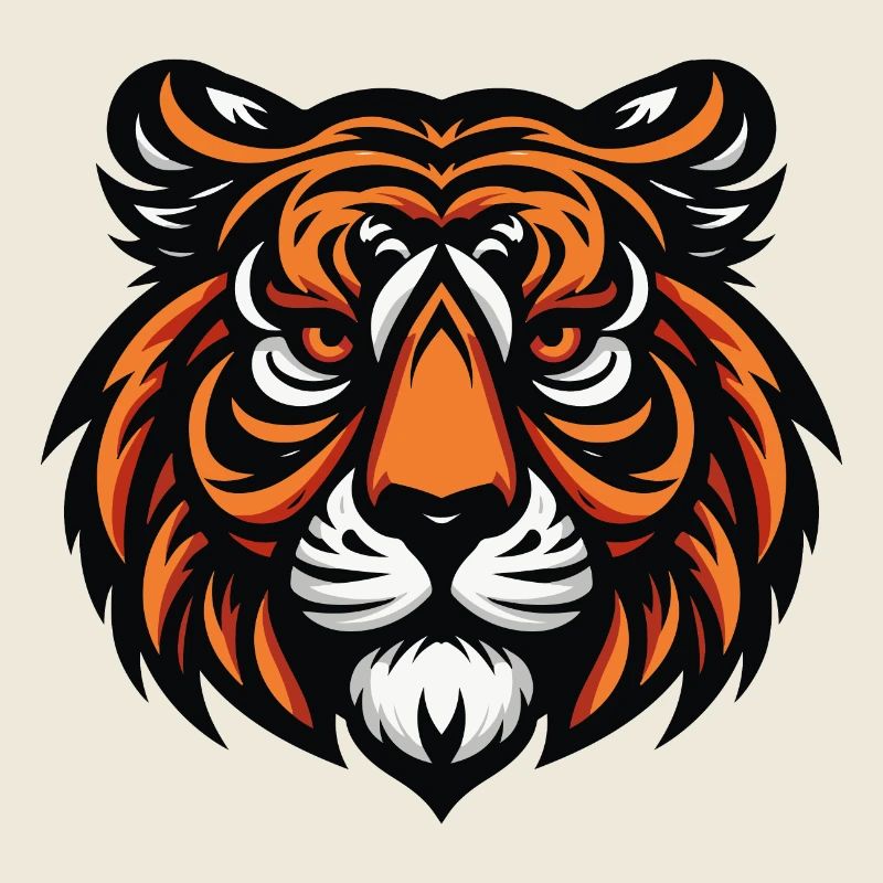 A fierce tiger mascot bares its powerful fangs. Or
