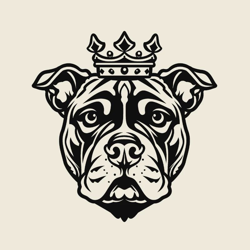 Bouledogue plus jeune avec couronne