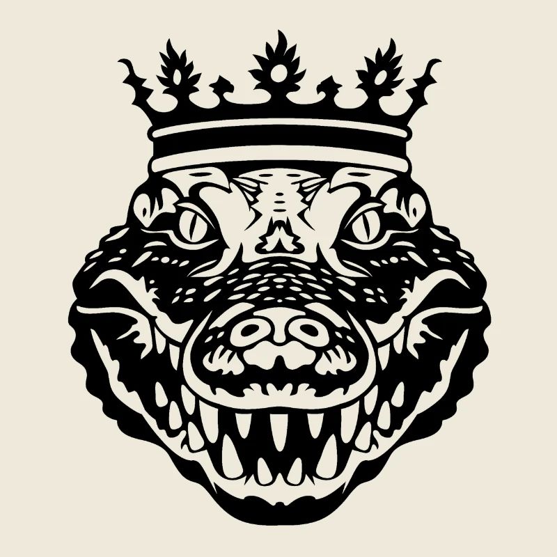 Crocodile with black crown