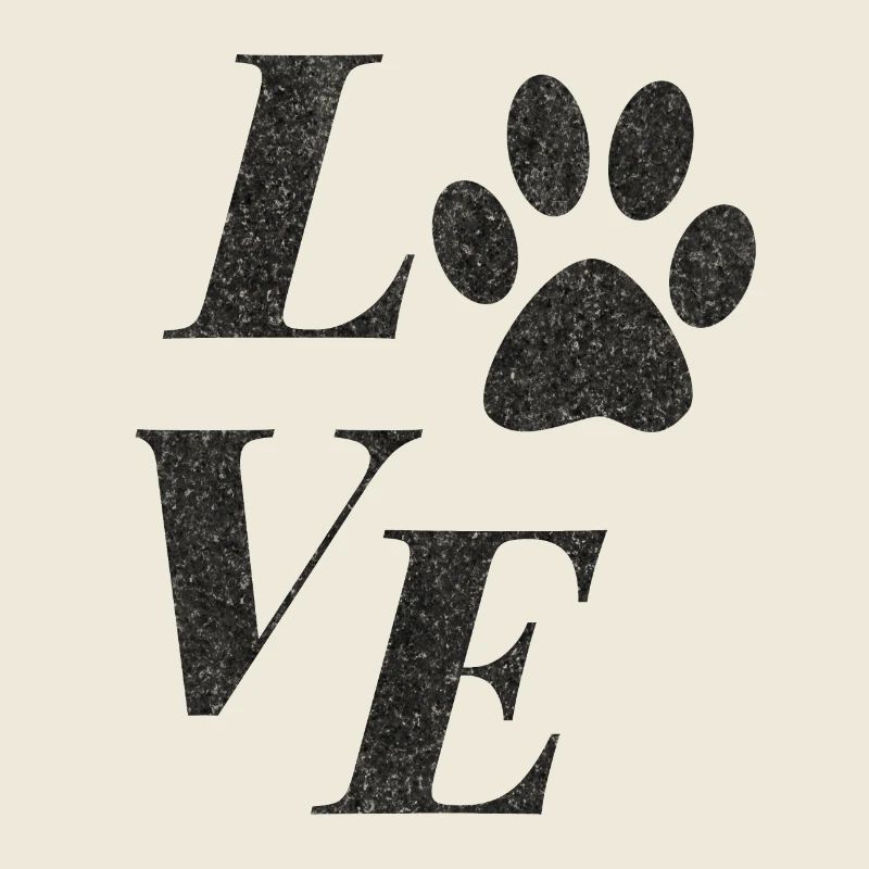 LOVE DOG PAWS BLACK GRUNGE