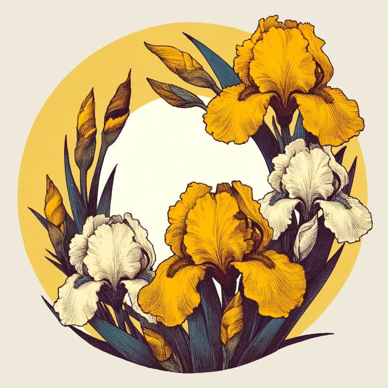 Retro Gelbe Iris