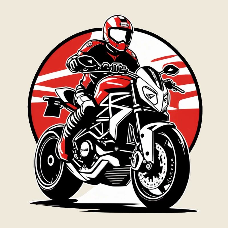 Motorradfahrer rot Naked Bike