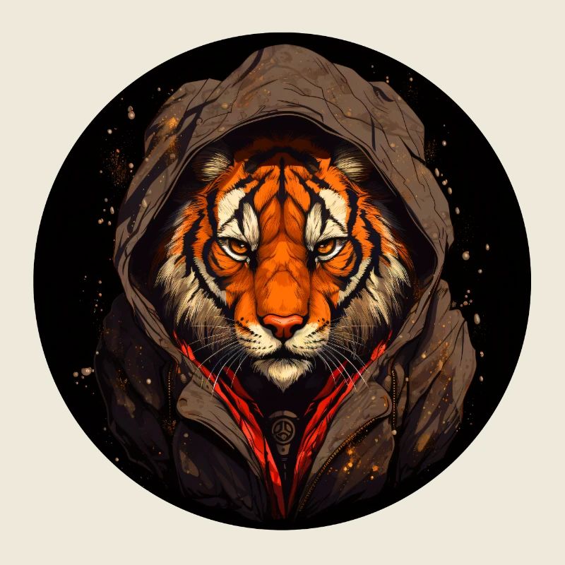 Approchez-vous, donnez un coup de pied, tigre de boxe