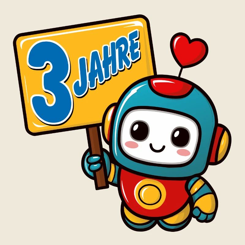 Drei Jahre kleiner Roboter Kindergeburtstag