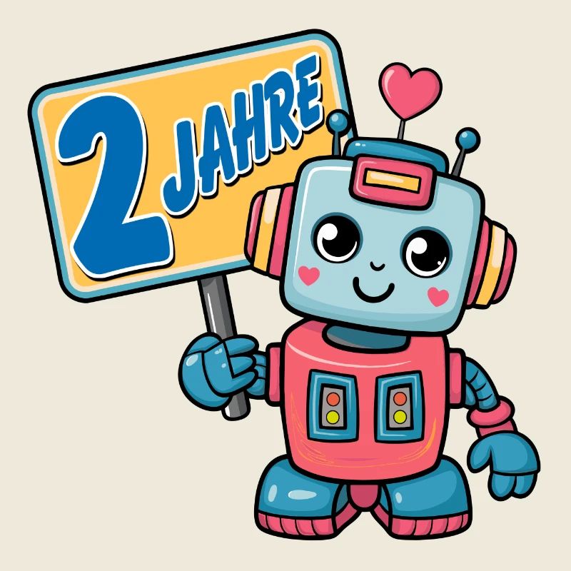 Zwei Jahre kleiner Roboter Kindergeburtstag