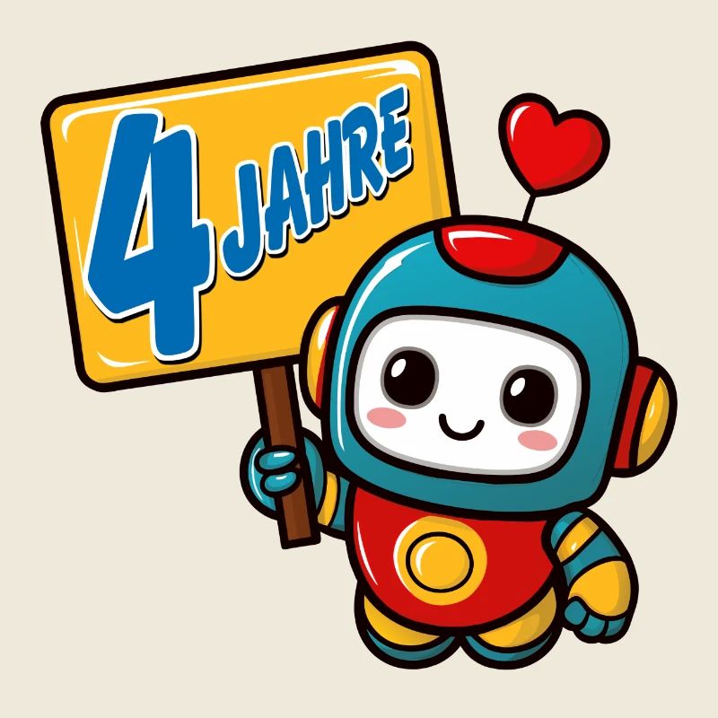 Vier Jahre kleiner Roboter Kindergeburtstag