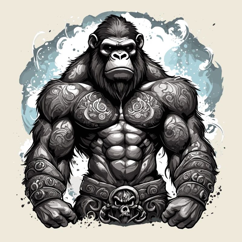 Tattoo / Animal / Art / Cool / Comic / Gorilla