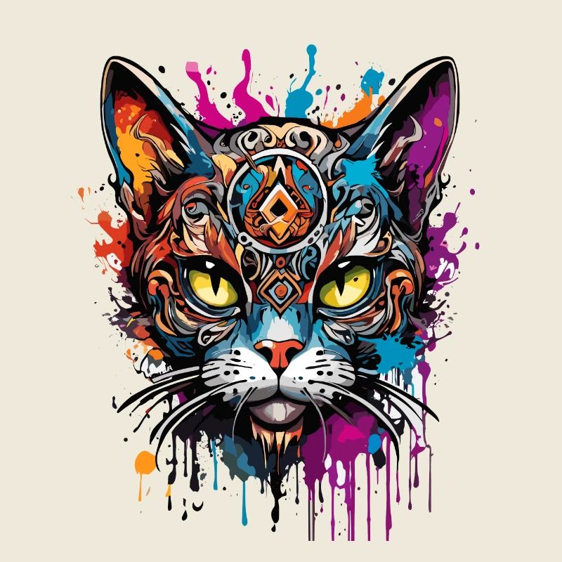 Tattoo / Tier / Kunst / cool / Comic / Katze