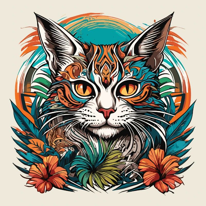 Tattoo / Tier / Kunst / cool / Comic / Katze