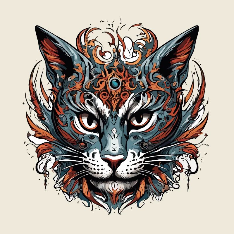 Tattoo / Animal / Art / Cool / Comic / Cat