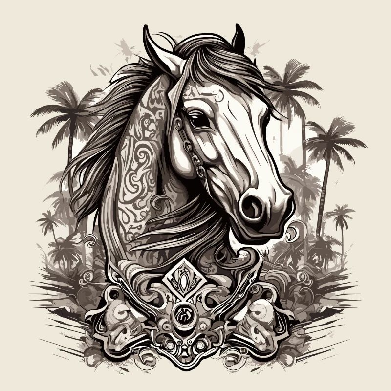 Tattoo / Tier / Kunst / cool / Comic / Pferd