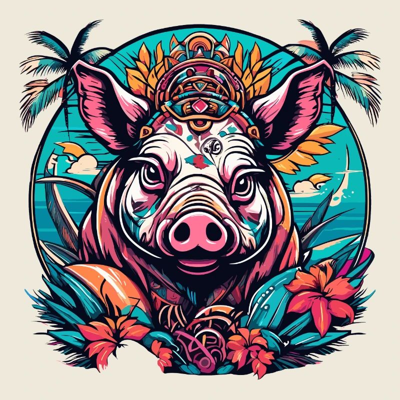 Tattoo / Tier / Kunst / cool / Comic / Schwein