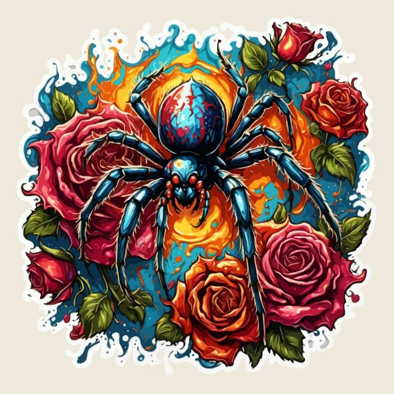 Spinne / Netz / Haustier / Kriechtier / Achtbeiner