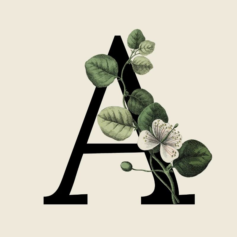 Buchstabe A Grüne Botanik