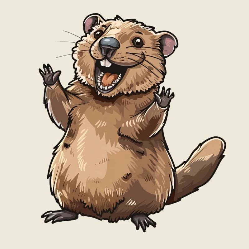 Fröhlicher Tanzender Biber Bild