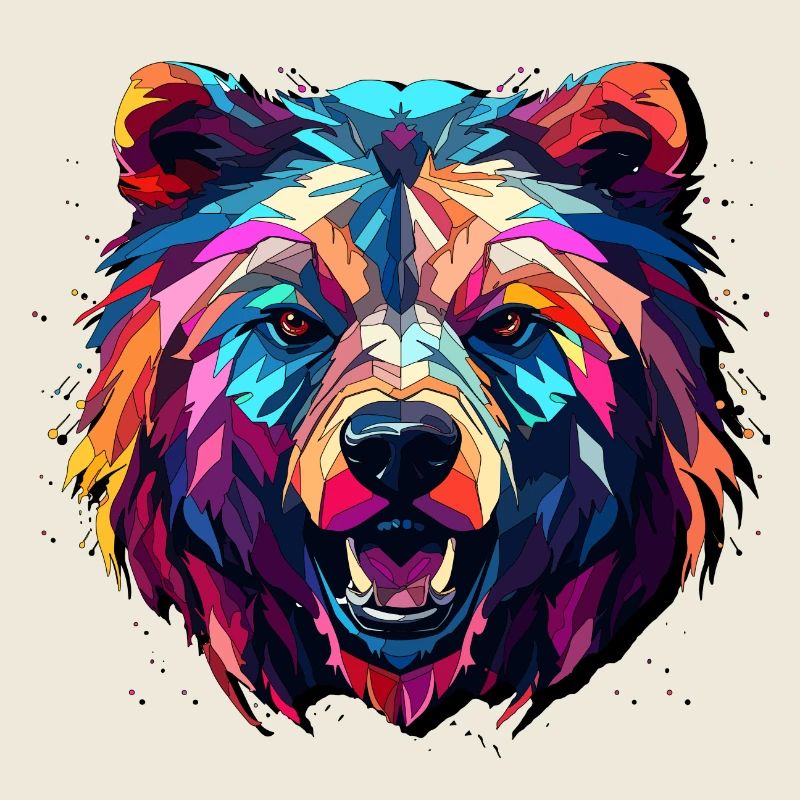 Abstract Bear Design - Bear Print